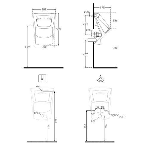 Vizelde, Sapho Isvea PURITY piszoár 38x53 10PL92002