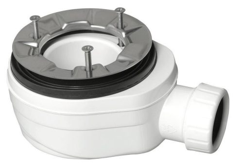 ALK, POLYSAN FLEXIA zuhanytálca szifon, 90mm, inox karimával (71672)
