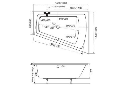 Kád, M-Acryl Trinity 160x120 Balos