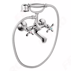 Kádtöltő csaptelep, Ferro Retro fali, zuhanyszettel XR11