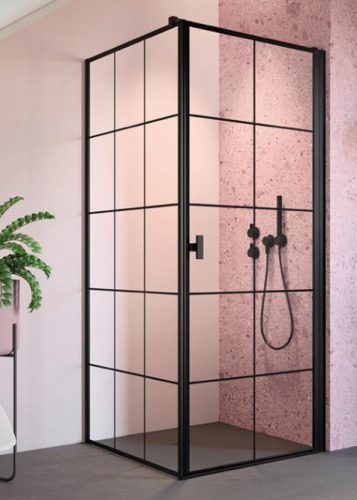 Zuhanykabin, Radaway Nes Black KDJ I Factory 80x80 jobbos