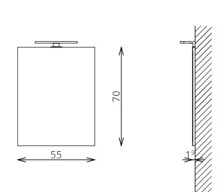 Fürdőszoba tükör, TBoss Floating Mirror Easy 55