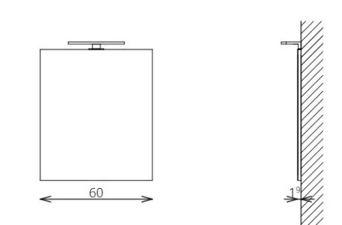 Fürdőszoba tükör, TBoss Floating Mirror Easy 60