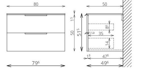 Alsó szekrény, Tboss Dana 80