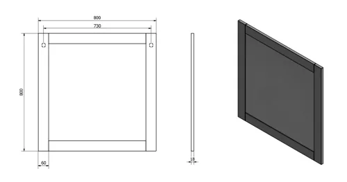 Tükör, Aqualine Favolo keretes 80x80 FV080