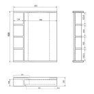 Tükör, Aqualine Korin 50x70 LED világítással, polccal KO355S