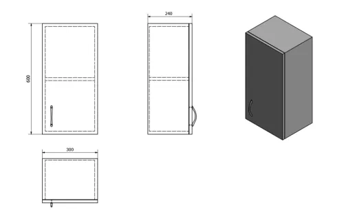 Felső szekrény, Aqualine Simplex Eco 30x60 SIME330