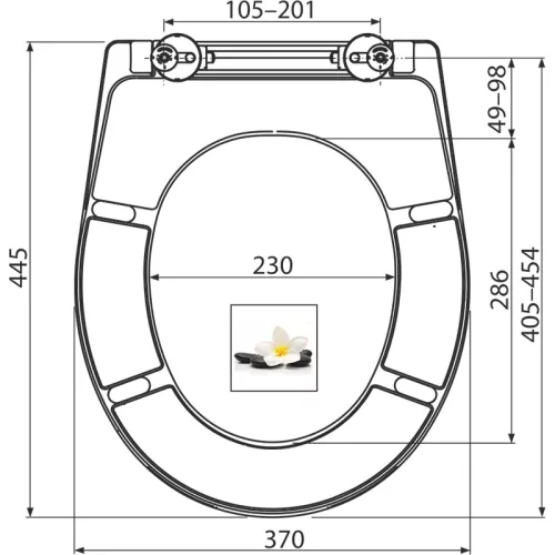 Wc tető, AlcaPlast A604 Flower Soft Close Duroplast