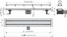 Padlóösszefolyó, AlcaPlast Fit and Go 950 mm APZ13-DOUBLE9-950