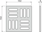 Padlóösszefolyó rács, AlcaPlast 102x102 mm MPV011