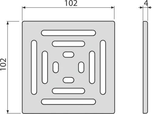 Padlóösszefolyó rács, AlcaPlast 102x102 mm MPV012