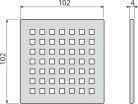 Padlóösszefolyó rács, AlcaPlast 102x102 mm MPV014