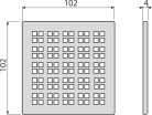 Padlóösszefolyó rács, AlcaPlast 102x102 mm MPV015
