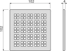 Padlóösszefolyó rács, AlcaPlast 102x102 mm MPV015