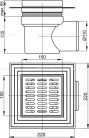 Padlóösszefolyó, AlcaPlast 150x150 mm APV12