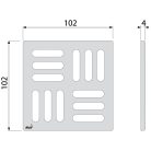 Padlóösszefolyó rács, AlcaPlast 102x102 mm MPV001