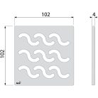 Padlóösszefolyó rács, AlcaPlast 102x102 mm MPV002