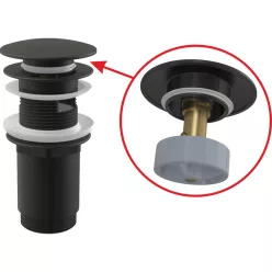   Lefolyó, AlcaPlast Click-Clack túlfolyóval matt-fekete A392BLACK