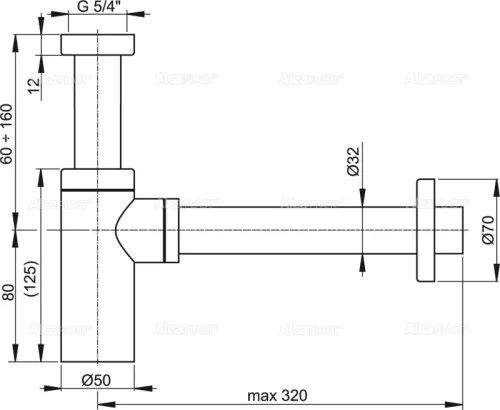 Mosdószifon, AlcaPlast Design A400