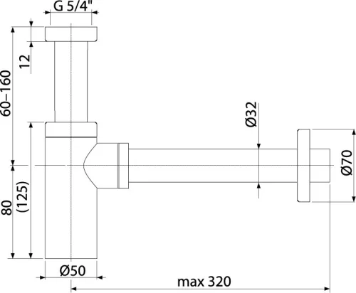 Mosdószifon, AlcaPlast Design bronz-antic A400ANTIC
