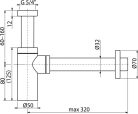 Mosdószifon, AlcaPlast Design fehér A400B