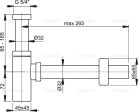 Mosdószifon, AlcaPlast Design fém A401