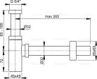 Mosdószifon, AlcaPlast Design fém A401