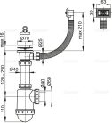 Mosogató szifon, AlcaPlast leeresztővel A444-DN50/40