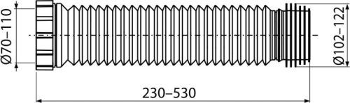 Wc csatlakozó, AlcaPlast flexibilis 230-530 mm A97SN