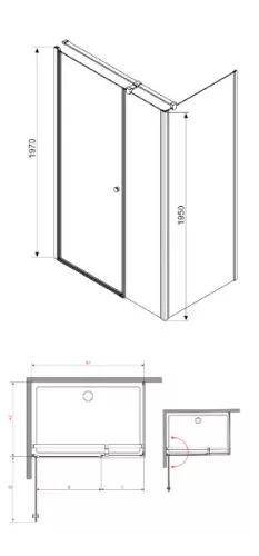 Zuhanykabin, Radaway Eos KDS I 140x90 balos