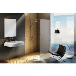   Walk-In, Ravak Walk-In Wall-100 krómhatású+átlátszó üveg, 1 merevítővel GW9WA0C0SZ1