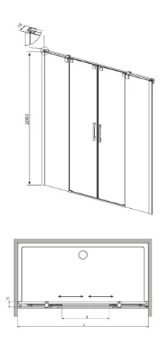 Zuhanyajtó, Radaway Espera DWD 160