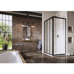   Fix zuhanyfal, Ravak Supernova APSS-75 198 fekete+Transparent üveg 940303R2Z1