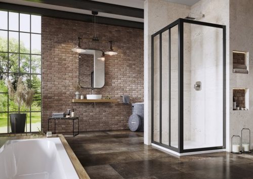 Fix zuhanyfal, Ravak Supernova APSS-75 198 fekete+Transparent üveg 940303R2Z1