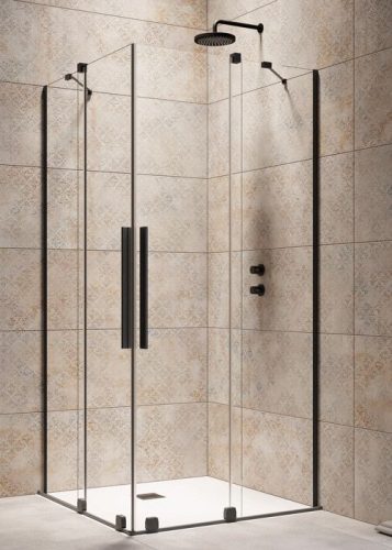 Zuhanykabin, Radaway Furo Black KDD 100x100 zuhanykabin