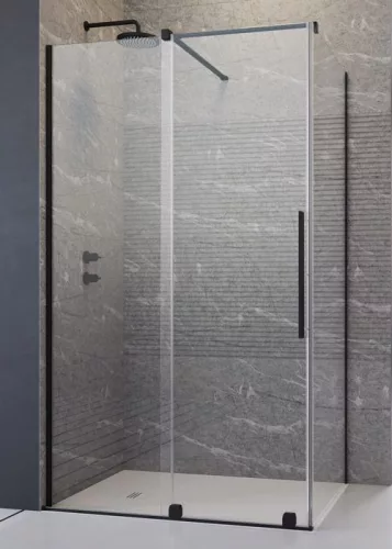 Zuhanykabin, Radaway Furo Black KDJ 150x120 balos zuhanykabin