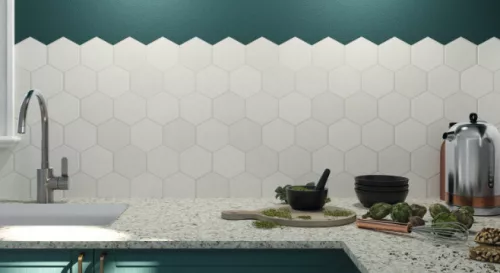 Csempe, Arte Burano White Hex 11x12,5 csempe ART-11X12 BUWH