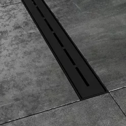   Padlóösszefolyó, Ravak Runway fekete zuhanyfolyóka 750 X01750