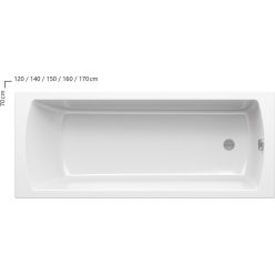   Kád, Ravak CLASSIC II 120X70 N akrilkád (hófehér) CC11000000