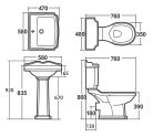 Wc, Aqualine Antik monoblokkos hátsó kifolyású AK107-01