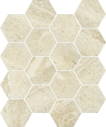 Dekorlap, Paradyz Classica Sunlight Stone Beige Hexagon mozaika 22x25,5cm