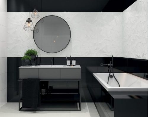 Csempe, Paradyz Classica Synergy Nero Struktura B 30x60cm