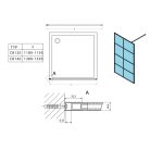 Fix zuhanyfal, Sapho GELCO CURE BLACK fix zuhanyfal, 1200mm, matt fekete CB120