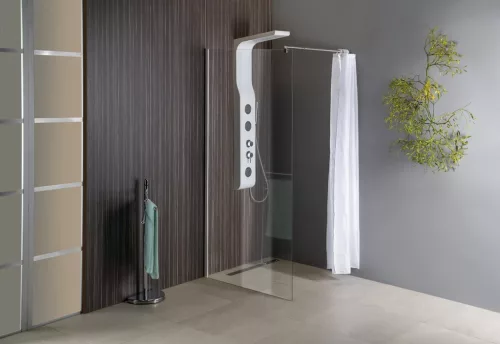 Fix zuhanyfal, Sapho AQUALINE WALK IN Fix zuhanyfal, 100x190cm, átlátszó üveg WI101