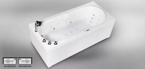 Hidromasszázs kád, Wellis Malawi E-Max 170 csaptelep nélkül jobbos WK00165-2