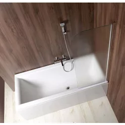   Kádparaván, Sapho AQUALINE VILMA kádparaván jobbos, 60x140cm, 6mm BRICK üveg, króm AQ6018P