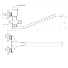 Mosdó csaptelep, AQUALINE 35 Kád/mosdócsaptelep, gipszk. szereléshez, bekötés 100 m 52140