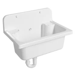   Mosdó, Sapho AQUALINE Fali kiöntő, szifonnal, 55x37cm, PVC, fehér PI5052