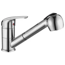   Mosogató csaptelep, Sapho AQUALINE 40 mosogató-csaptelep, kihúzható zuhanyfejjel, króm 52137