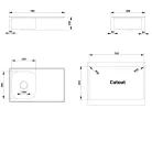 Mosogatótálca, AQUALINE csaptelep furat nélkül, csepegtető tálcával, 78x18x48cm, inox AQ7848B